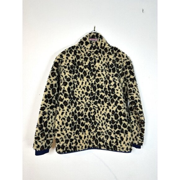 Vineyard Vines XS Womens Leopard Print Fleece SuperShep 1/2 Zip Pullover Animal - Picture 14 of 14